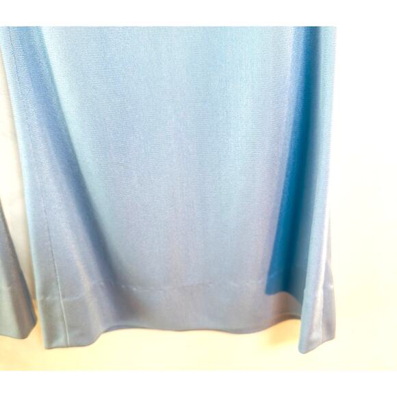 Vintage Manning Silver Light Blue Bell Bottom Pantsuit 70s Disco Set Y2K Revival - Picture 5 of 9